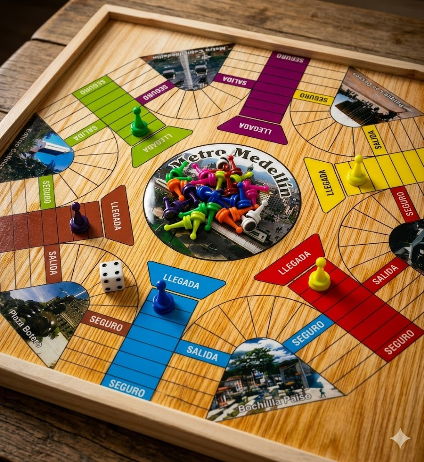 PARQUES IMANTADO DE MADERA JUEGO DE MESA 4 Y 6 PUESTOS 1