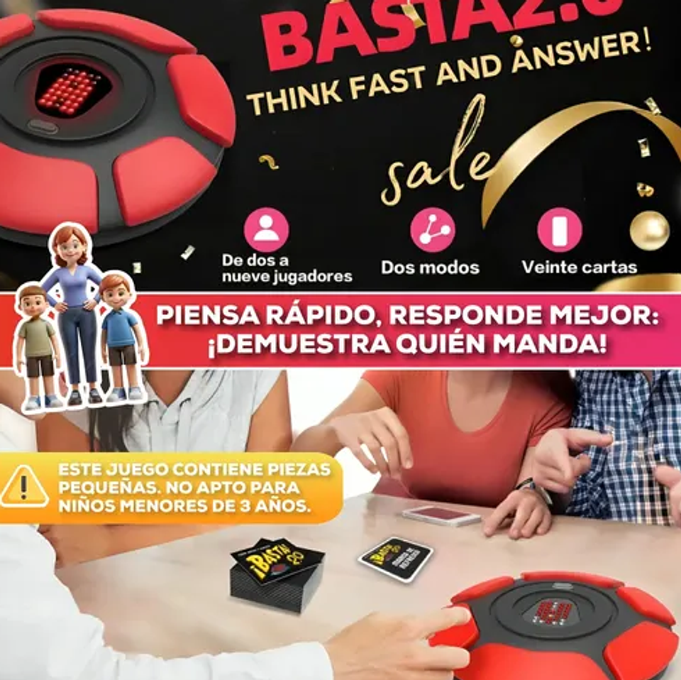 Basta 2.0 Juego Mental Juego de Mesa Palabras Familiar- COPIAR 6