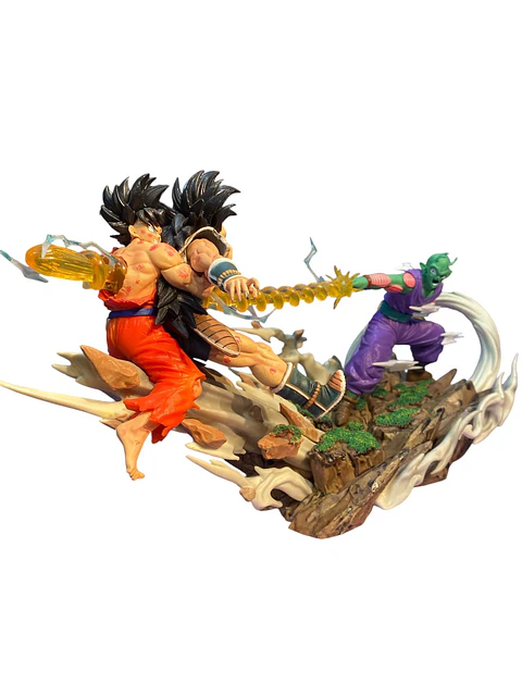 ESTATUA COLECCIONABLE GOKU RADITZ Y PICCOLO EL SACRIFICIO FINAL MAKANKOSAPPO
