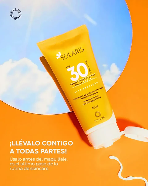 Bloqueador Solar Hinode Solaris Crema Fps 30 40g Hnd
