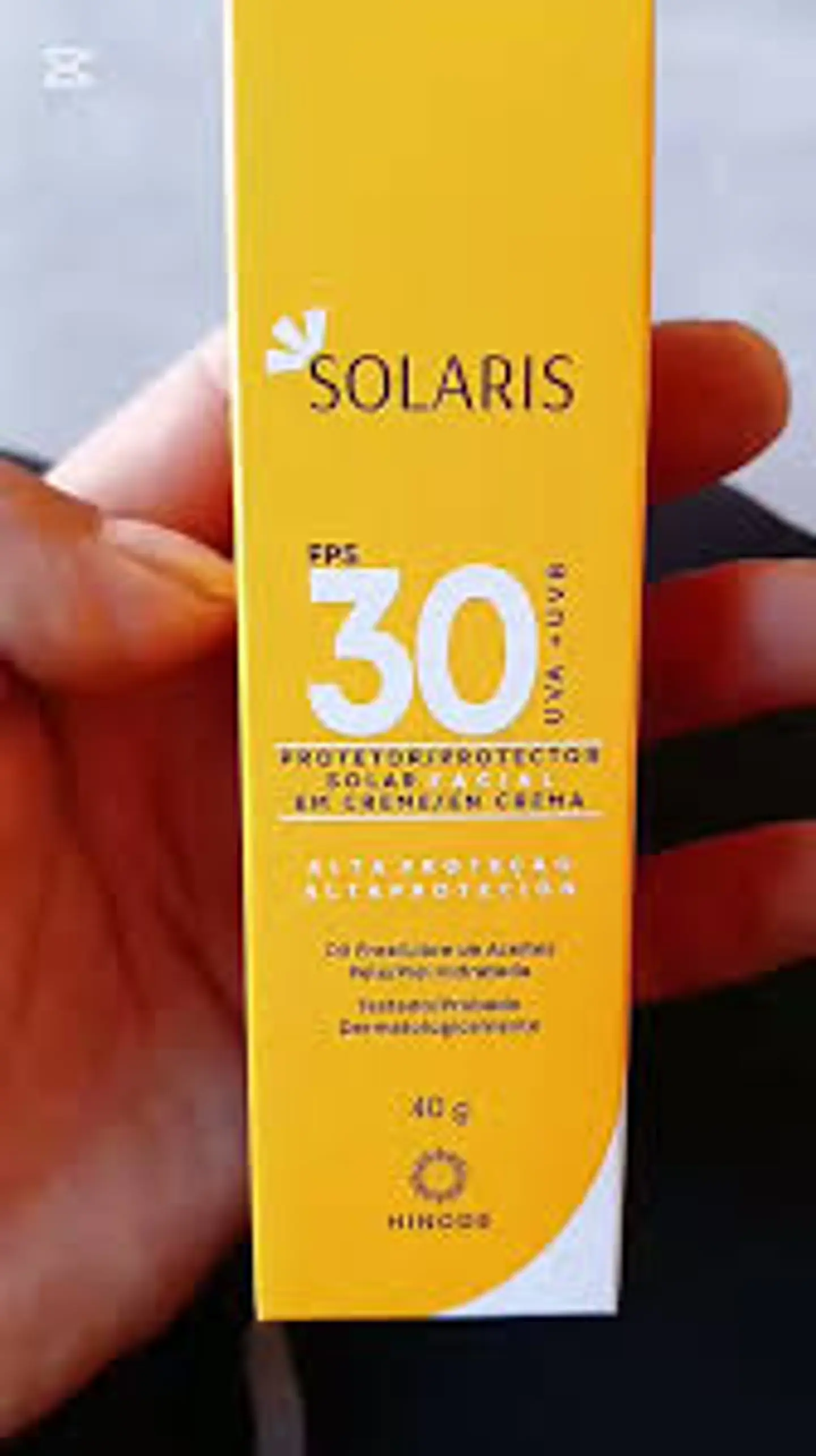 Bloqueador Solar Hinode Solaris Crema Fps 30 40g Hnd 6