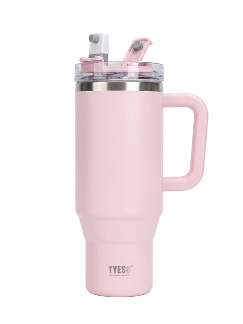 VASO TÉRMICO TYESO TUMBLER - EDICIÓN PASTEL PINK CON ASA ERGONÓMICA