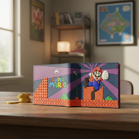 BILLETERA DE SUPER MARIO - EDICIÓN NIVEL CLÁSICO Y CASTILLO 3D