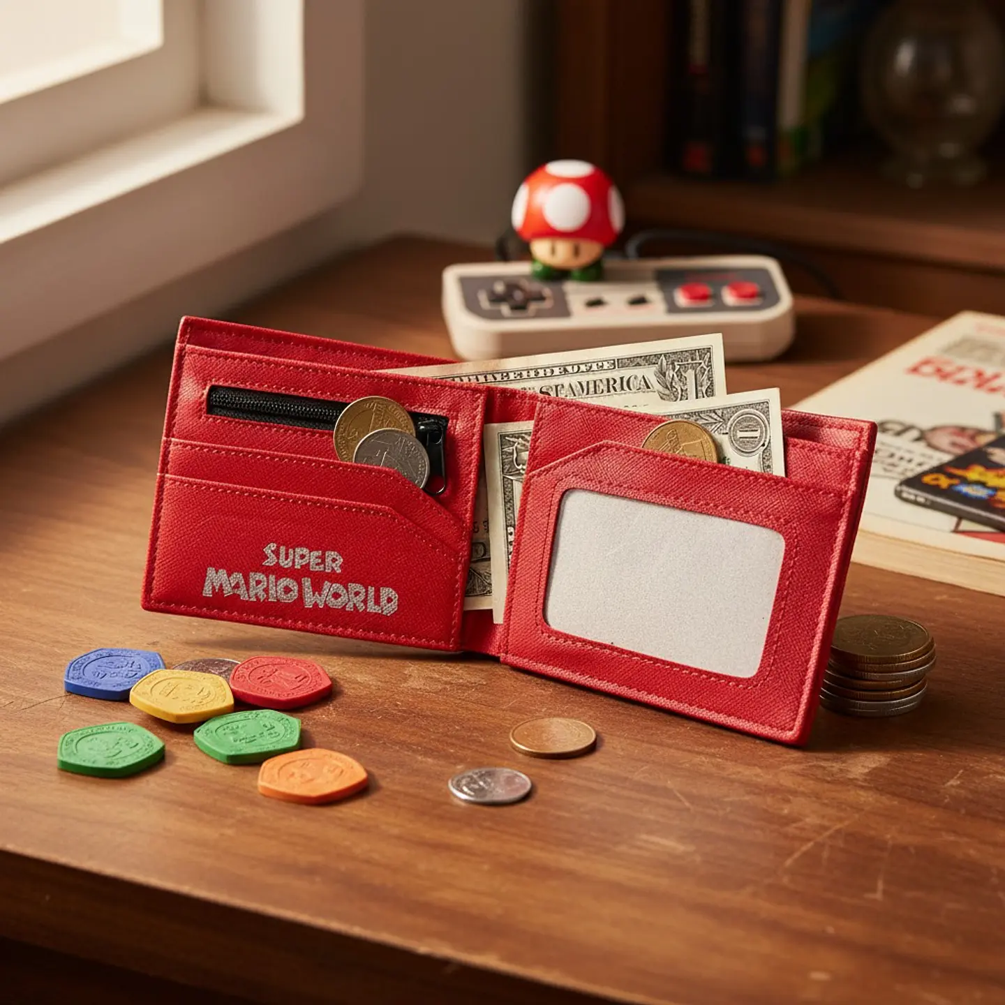 BILLETERA DE SUPER MARIO WORLD TOAD 4