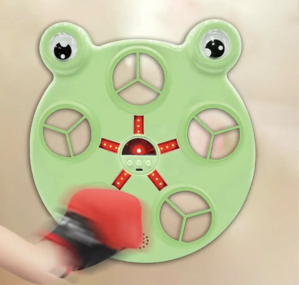  MÁQUINA DE BOXEO MUSICAL INFANTIL CON GUANTES RANA LED 3