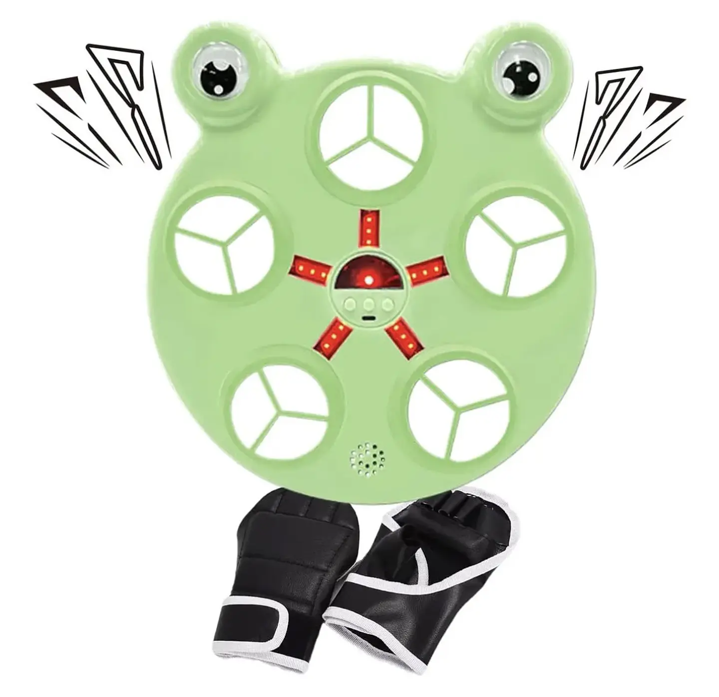  MÁQUINA DE BOXEO MUSICAL INFANTIL CON GUANTES RANA LED 4