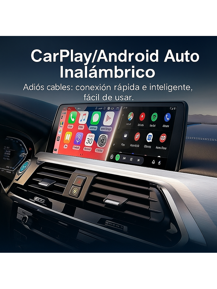 Adaptador inalámbrico CarPlay Android Auto +YouTube y Netflix  2