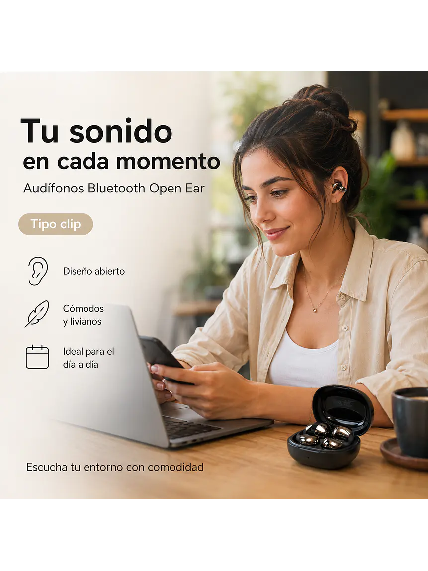 Audífonos Open Ear Clip Langsdom TS22 Bluetooth 3