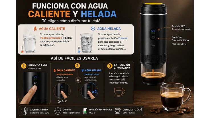 Cafetera Espresso Portátil 20 Bar — Espresso Real Donde Quieras, Sin Enchufes 5