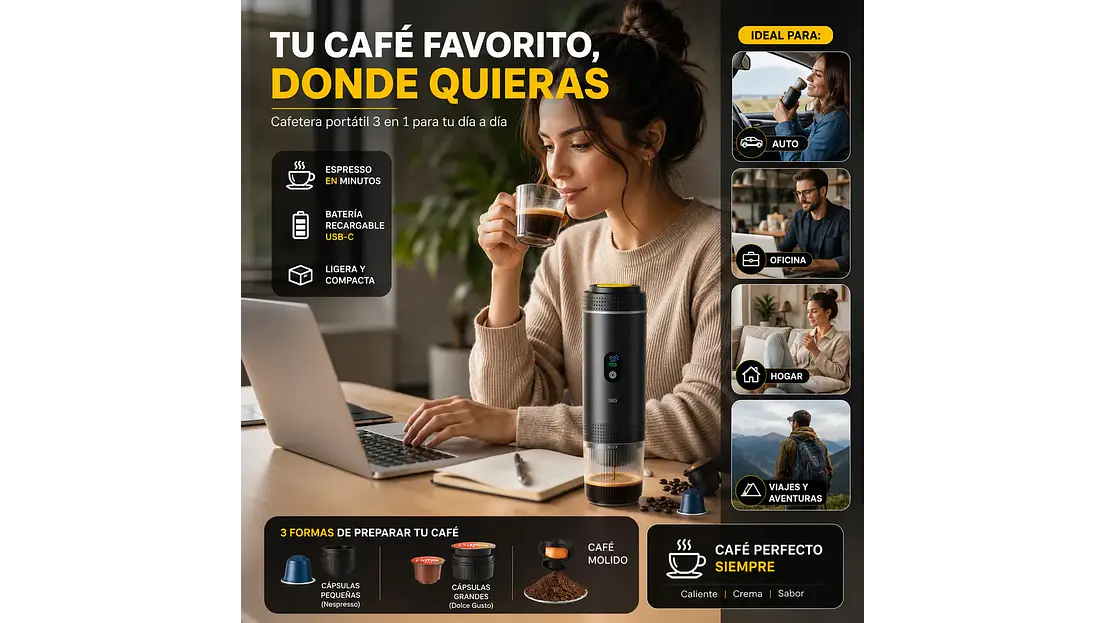 Cafetera Espresso Portátil 20 Bar — Espresso Real Donde Quieras, Sin Enchufes 2