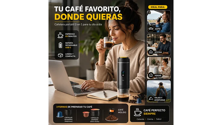 Cafetera Espresso Portátil 20 Bar — Espresso Real Donde Quieras, Sin Enchufes 2