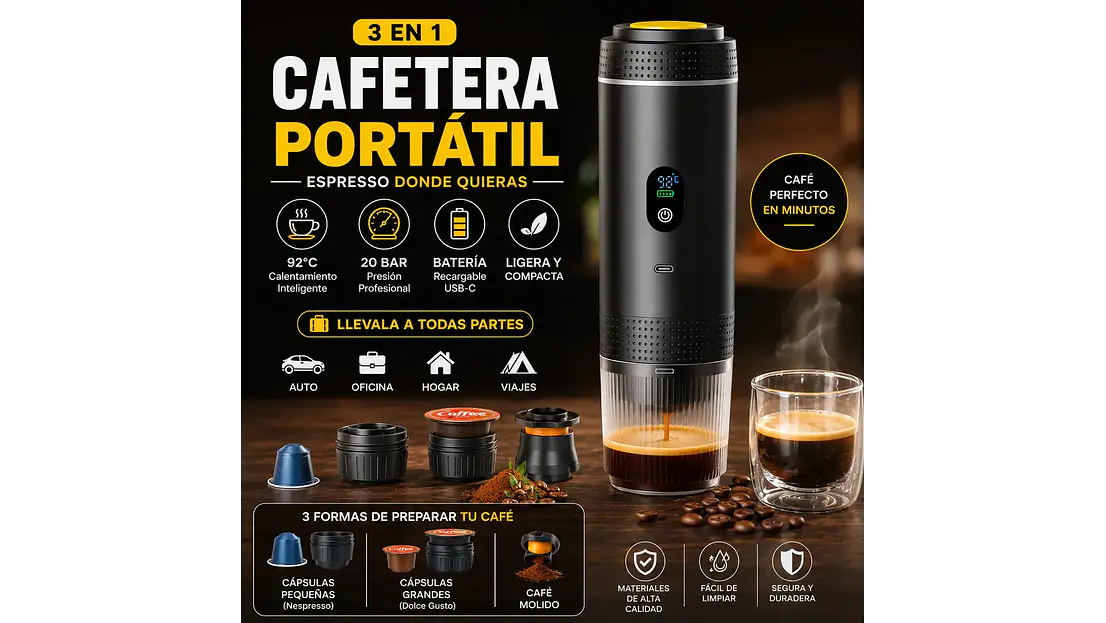 Cafetera Espresso Portátil 20 Bar — Espresso Real Donde Quieras, Sin Enchufes 6