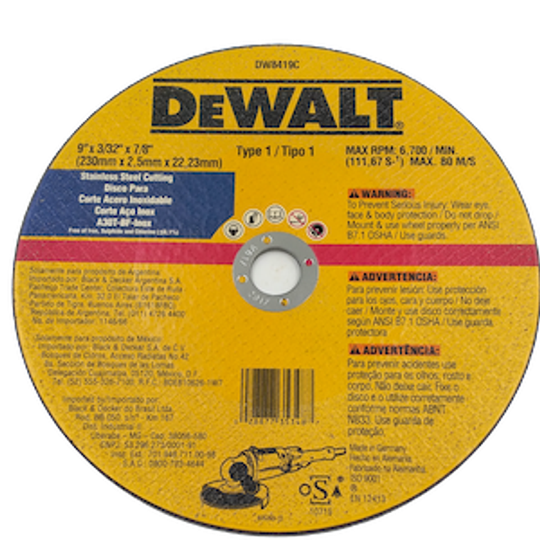 DISCO DE CORTE AC/INOX 9