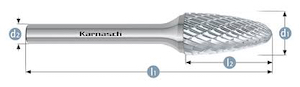 Lima Rotativa Arbol con Punta 5/8" Toma 6mm Estándar (2) Carb. Tung.