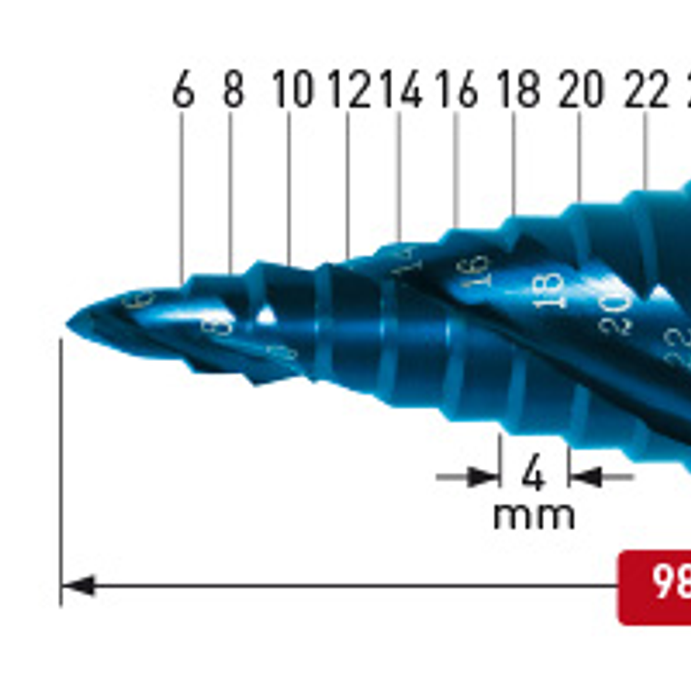 BROCA ESCALONADA BLU-TEC 6 - 30MM 1