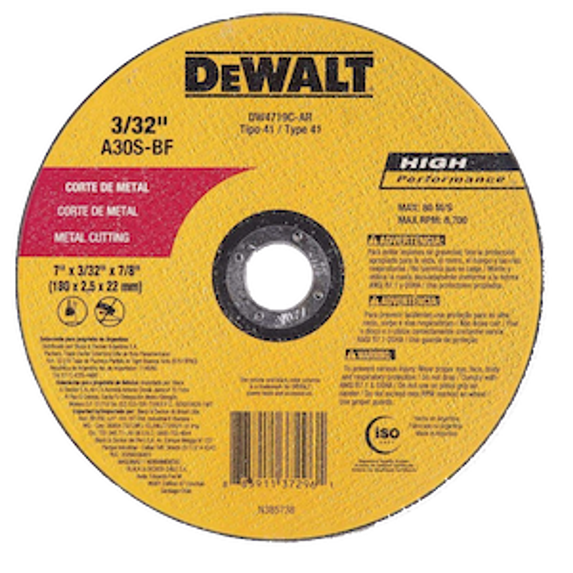 DISCO DE CORTE METAL 7
