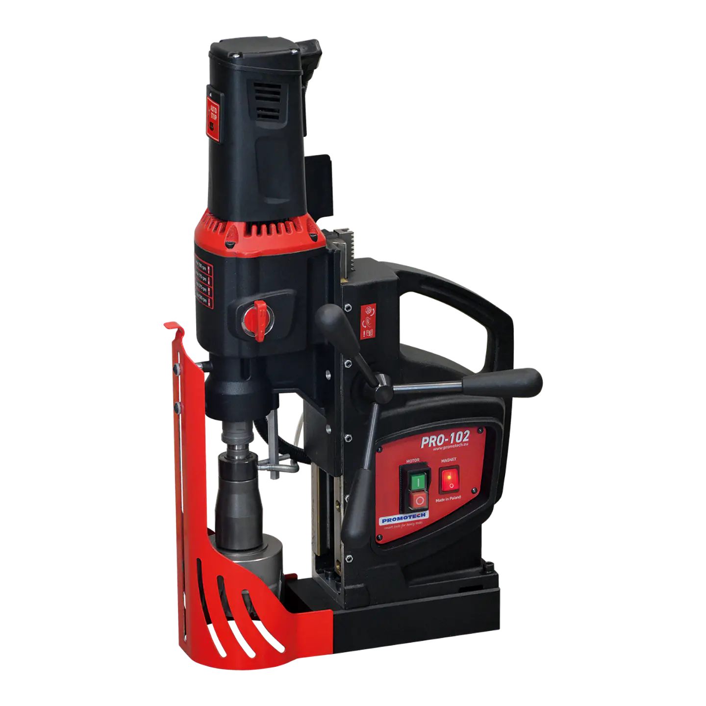 Taladro Magnético PROMOTECH PRO-102 | 4 Velocidades Fresa TCT 100mm 1650W 1