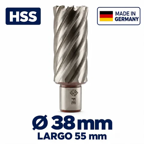Fresa Anular HSS 38mm Largo 55mm FE PowerTools Alemana
