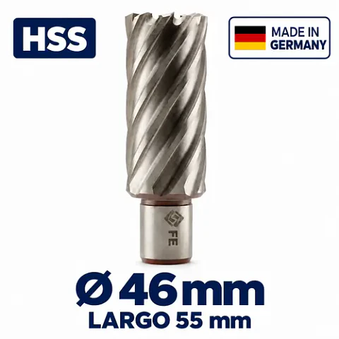 Fresa Anular HSS 46mm Largo 55mm FE PowerTools Alemana