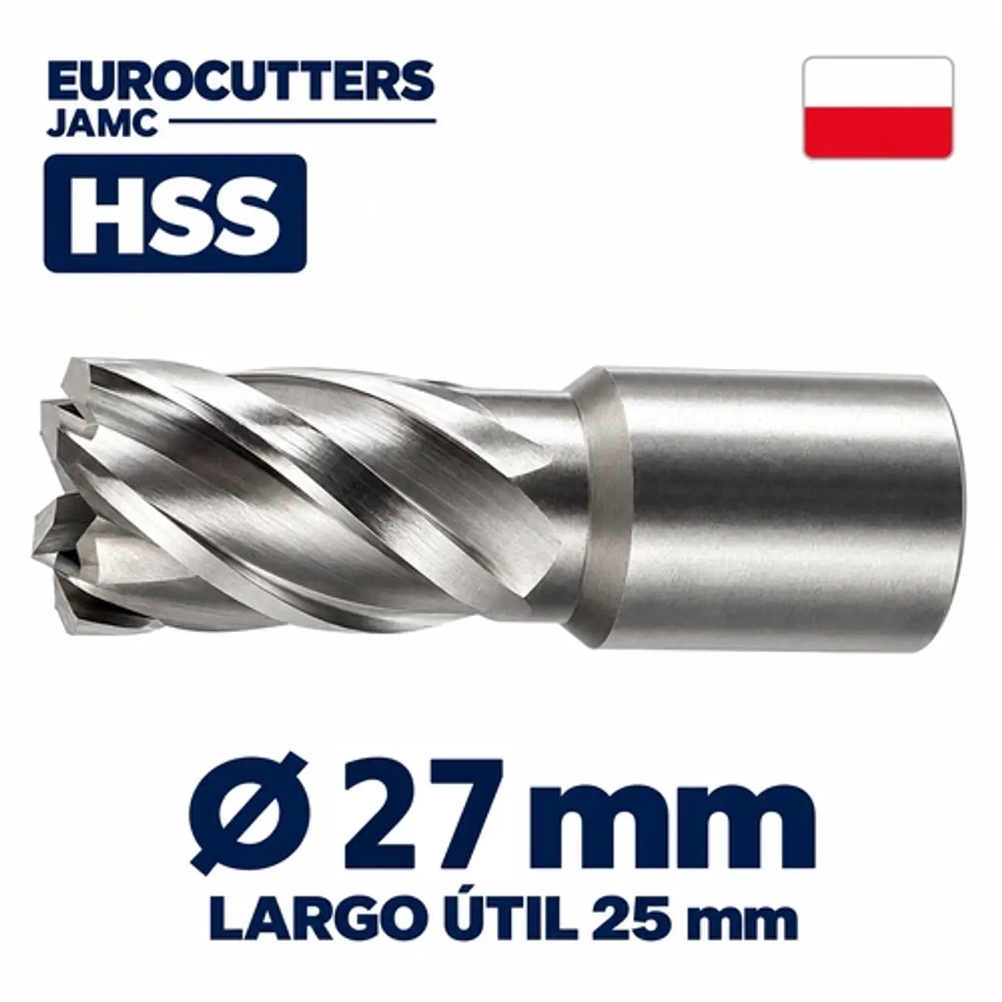Fresa Anular HSS Acero Rápido 27mm x 25mm Eurocutters 1