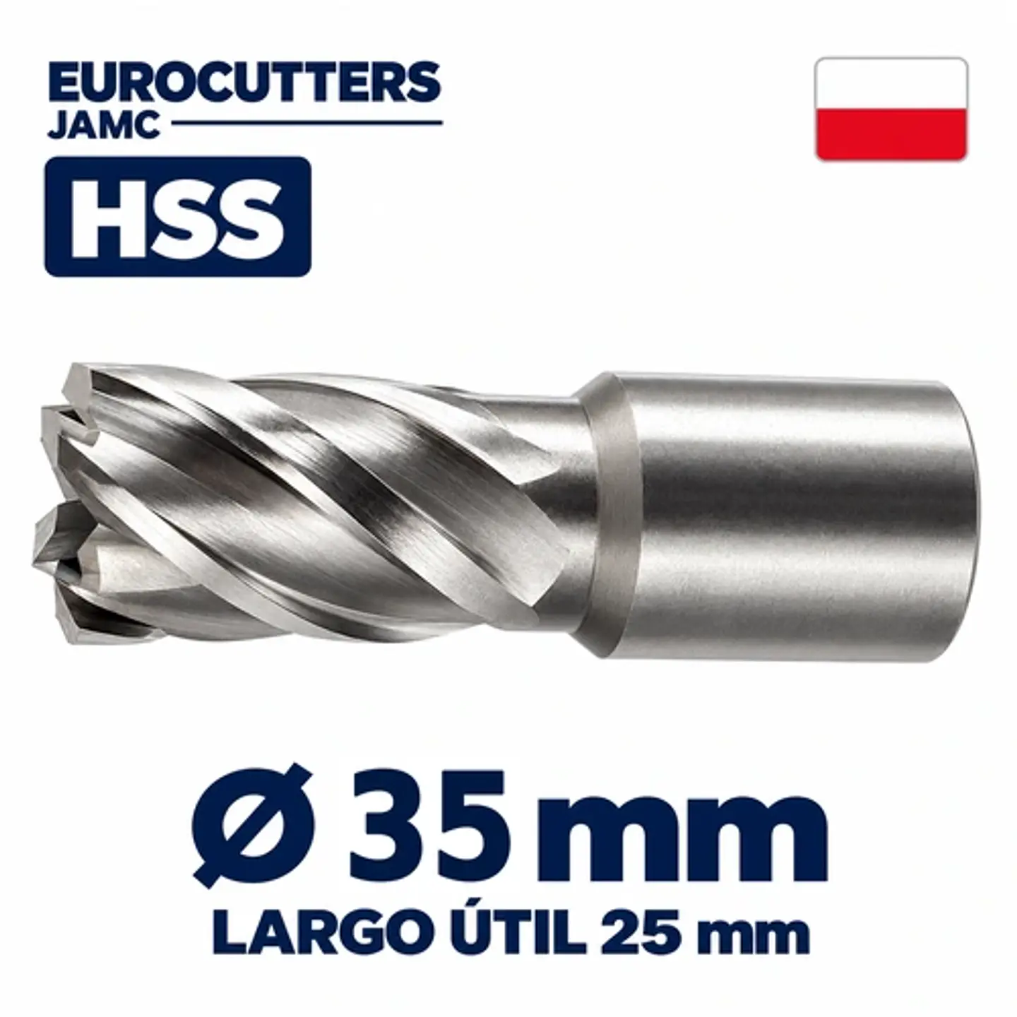 Fresa Anular HSS Acero Rápido 35mm x 25mm Eurocutters 1