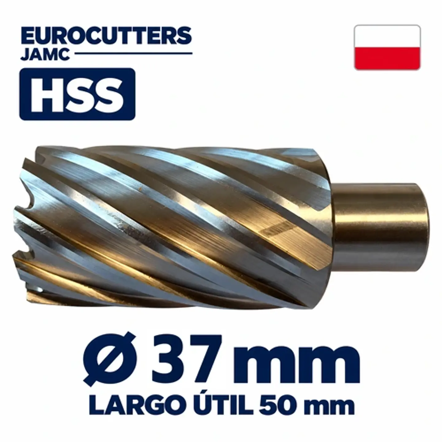 Fresa Anular HSS Acero Rápido 37mm x 50mm Eurocutters 1