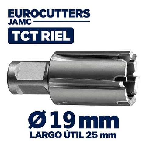 Cortador Anular TCT Riel 19mm x 25mm Eurocutters