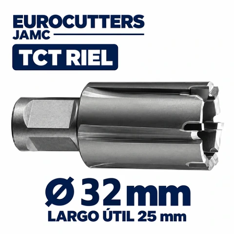 Cortador Anular TCT Riel 32mm x 25mm Eurocutters