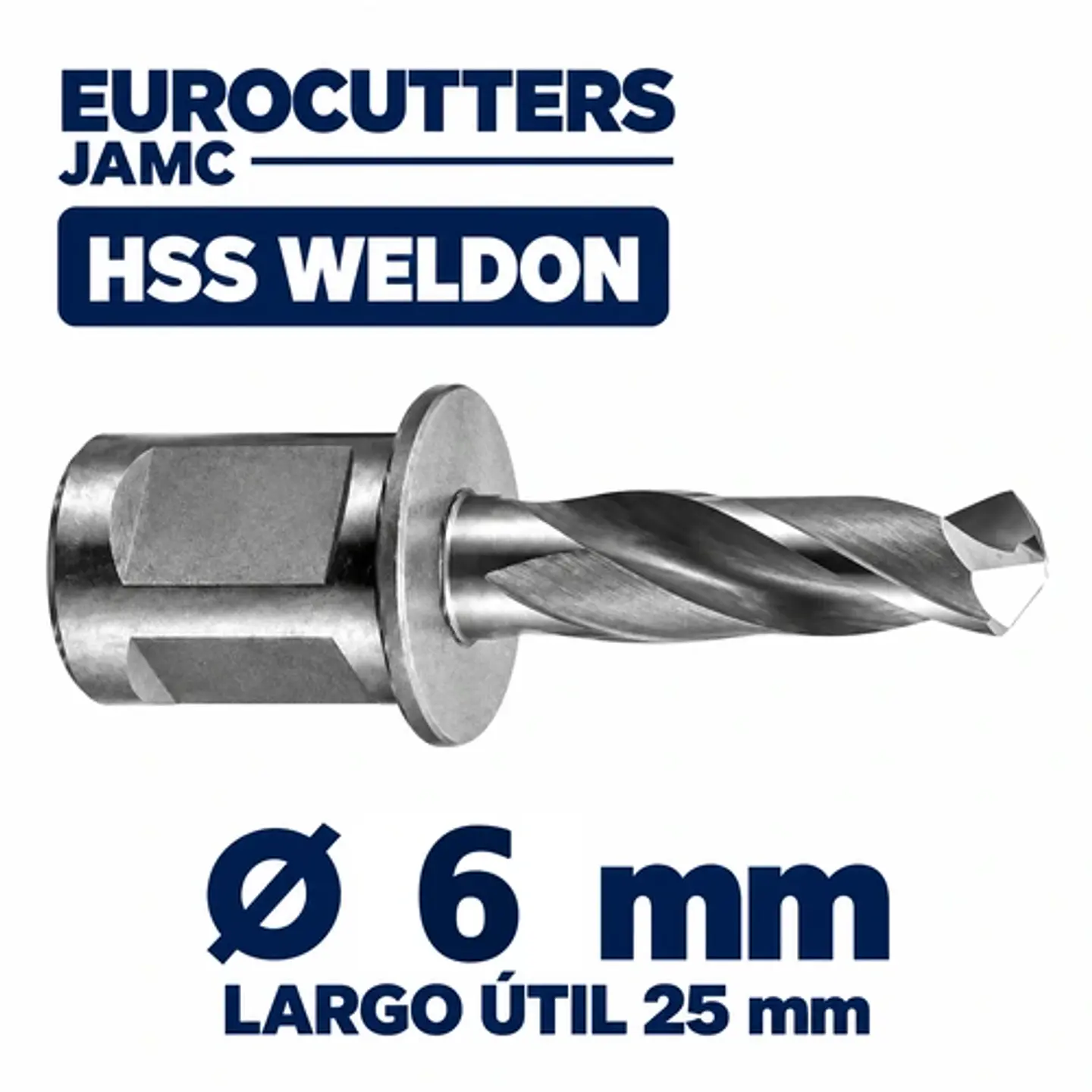Broca HSS Riel Toma Weldon 6mm x 25mm Eurocutters 1