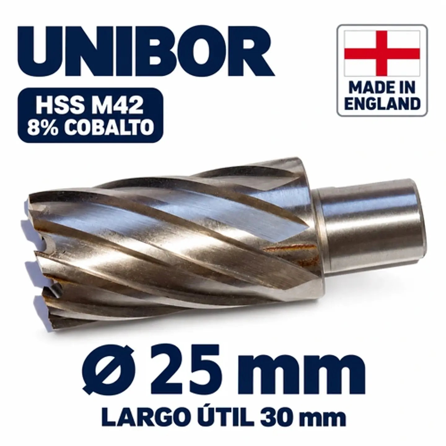 Fresa Anular HSS M42 8% Cobalto 25mm x 30mm Unibor 1