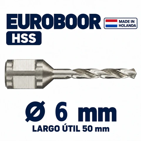 Broca Toma Weldon Shank 6mm Euroboor