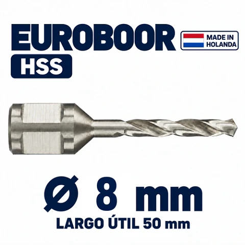 Broca Toma Weldon Shank 8mm Euroboor