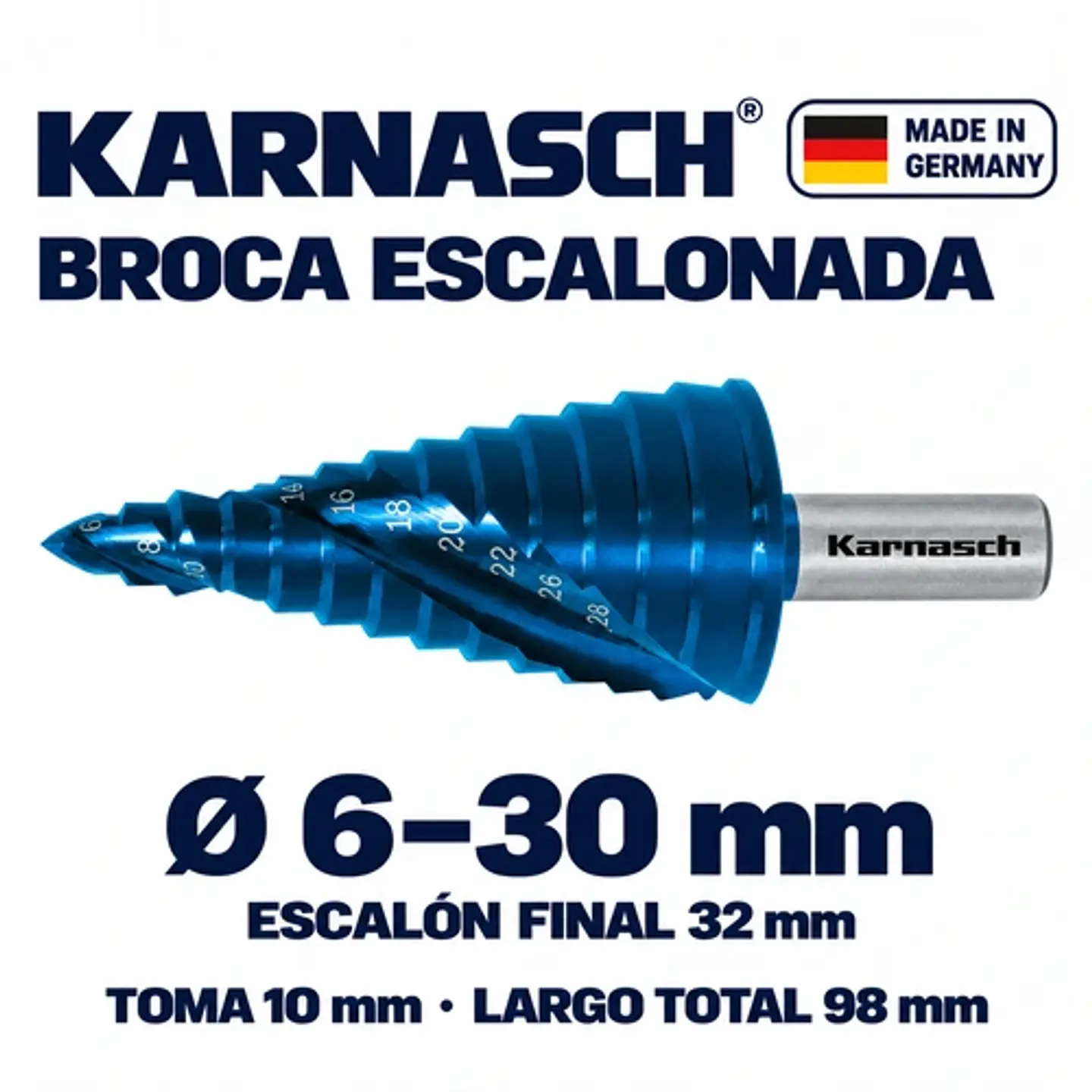 BROCA ESCALONADA BLU-TEC 6 - 30MM 1