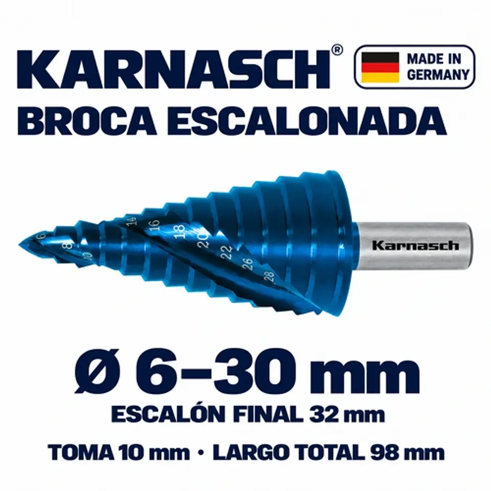 BROCA ESCALONADA BLU-TEC 6 - 30MM 1