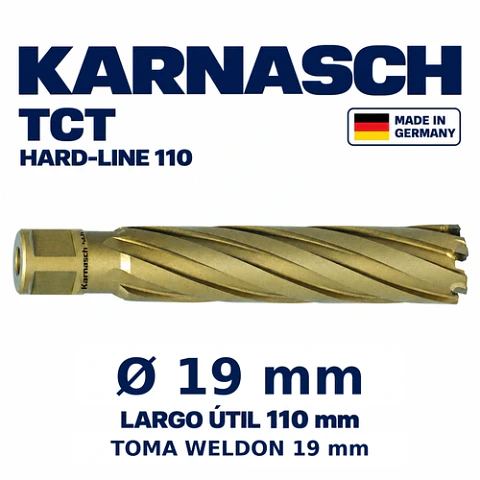 Cortador Anular TCT 19mm x 110mm Karnasch Hard-Line