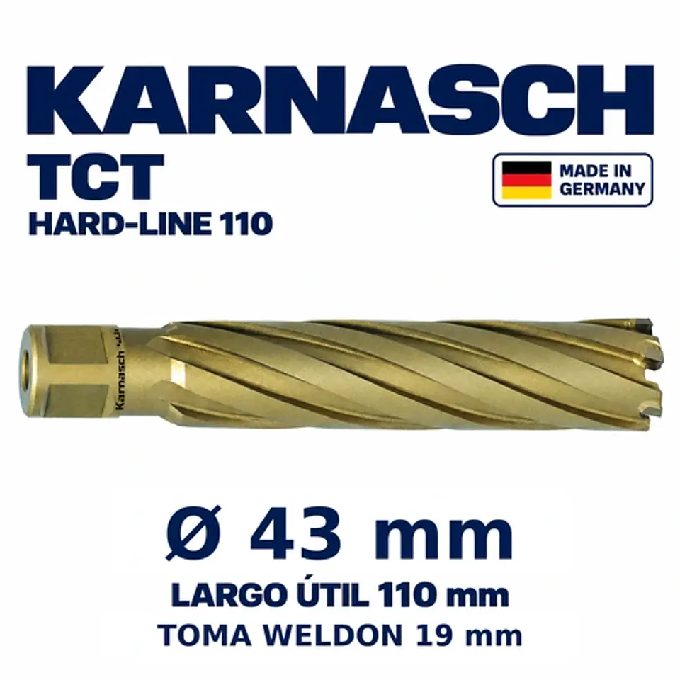 Cortador Anular TCT 43mm x 110mm Karnasch Hard-Line 1