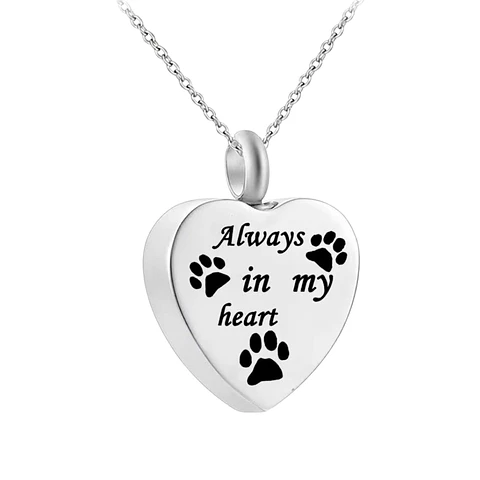Relicario Collar Corazon Por Siempre Con 3 Patitas