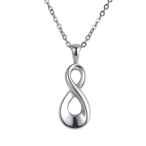 Relicario Collar Infinito Plateado