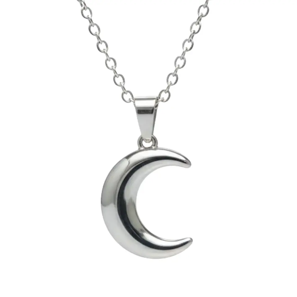 Relicario Collar Luna Plateada 1