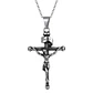 Collar Crucifico Cristiano Macizo Acero Plateado - Miniatura 1