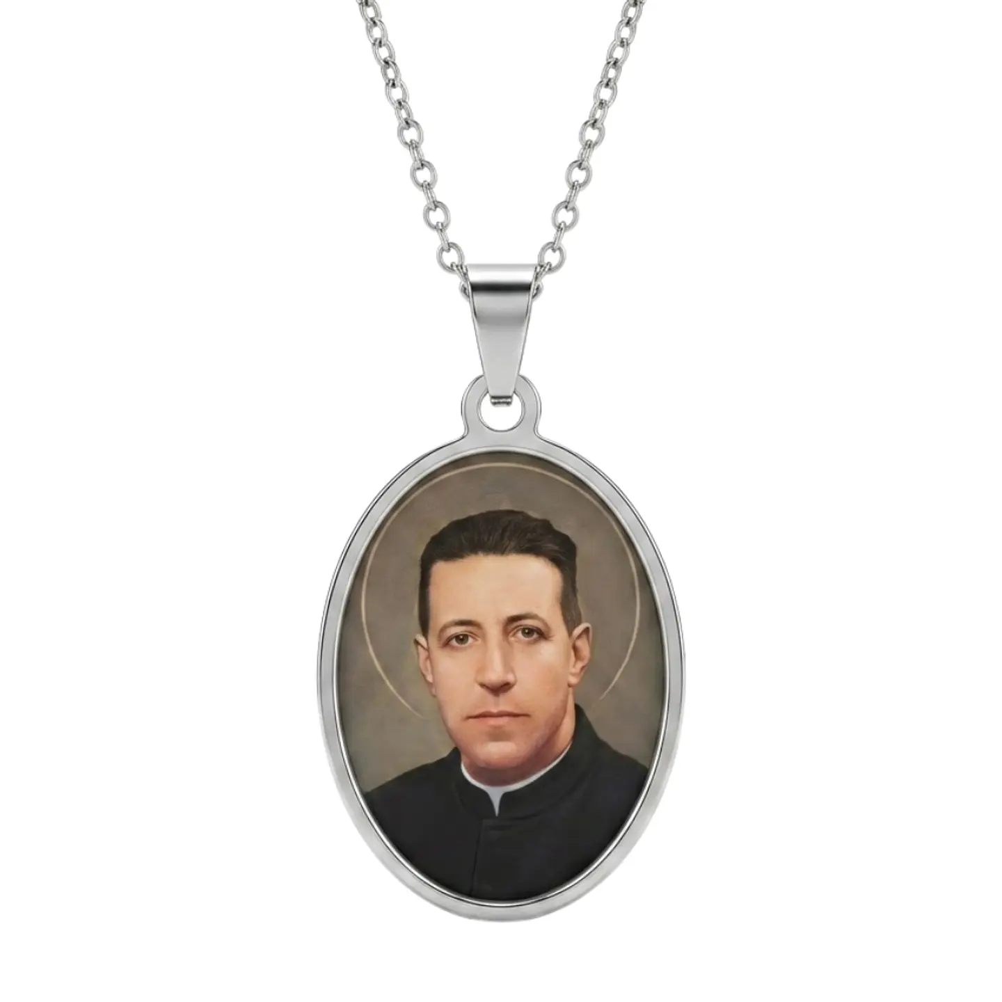 Collar Acero + Resina San Alberto Hurtado 1