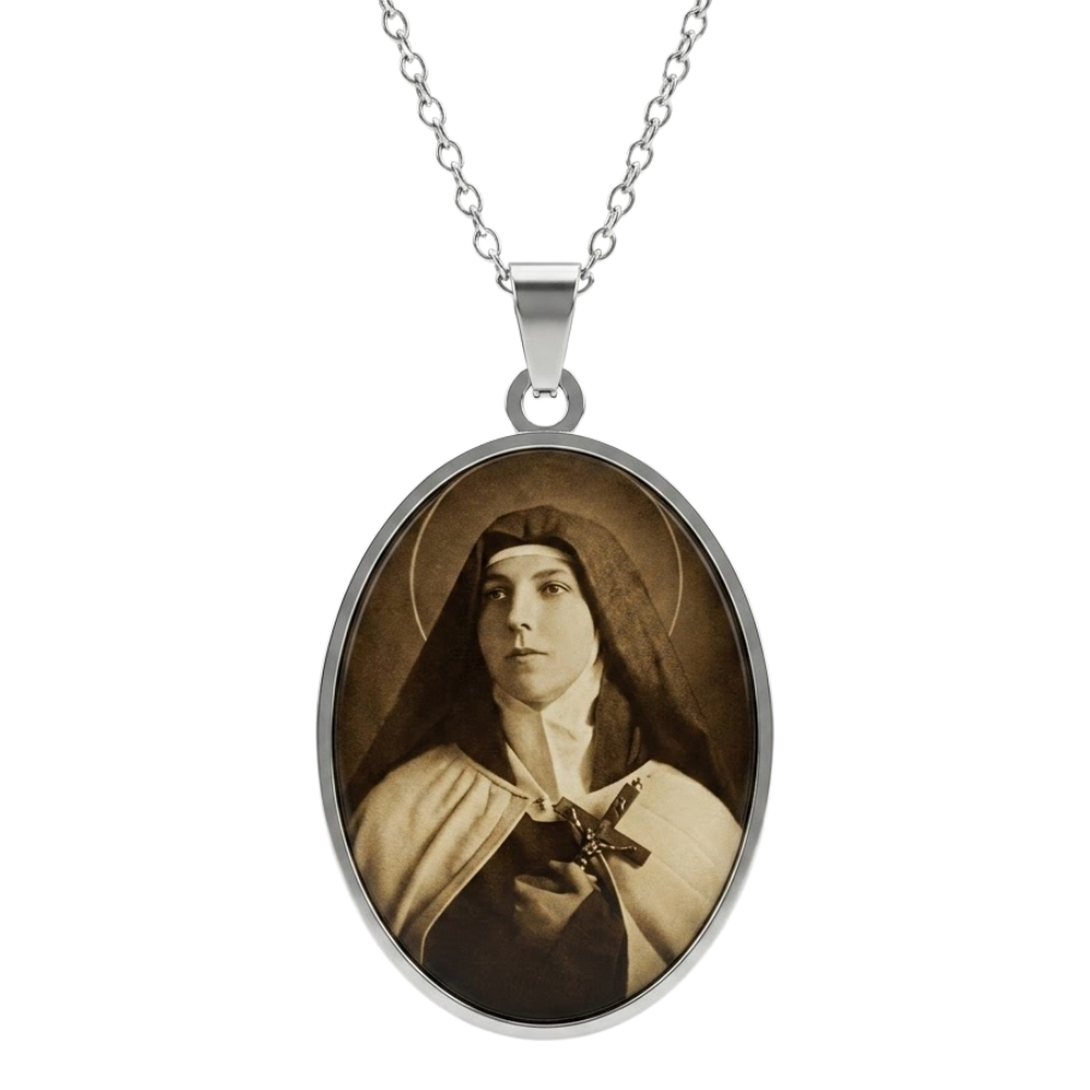 Collar Acero + Resina Sor Teresa De Los Andes