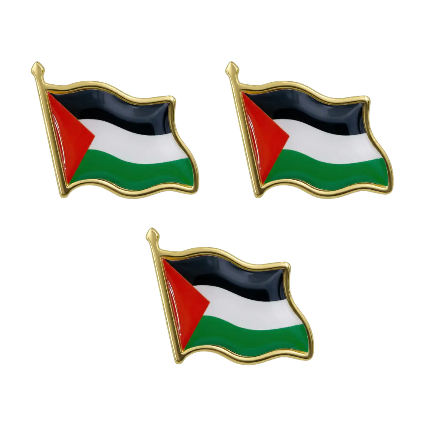 Palestina Bandera Prendedor Pin Broche Metalico - Pack 3 Un 1