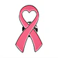 Rosa - Pin Corazon Concientización Sobre El Cáncer De Mama - Miniatura 1