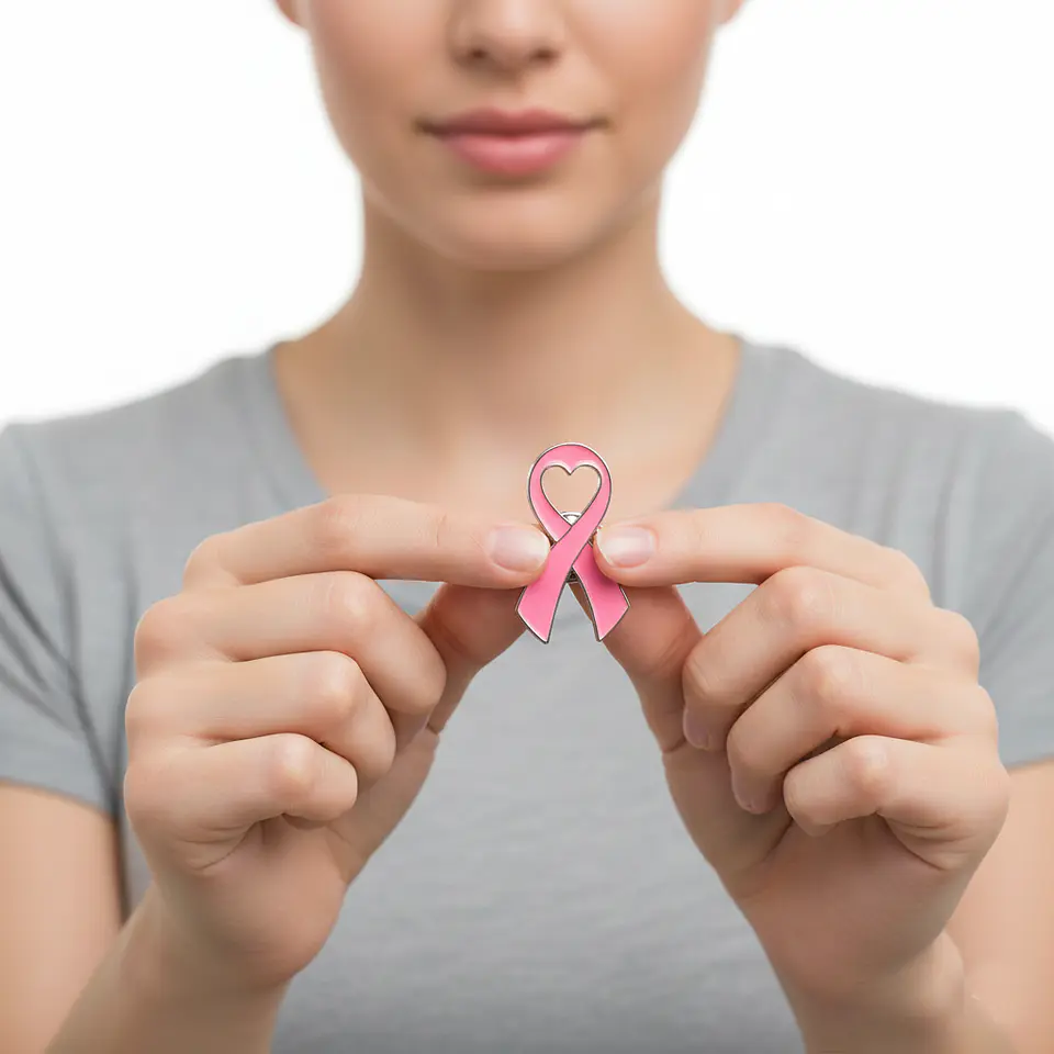 Rosa - Pin Corazon Concientización Sobre El Cáncer De Mama 2