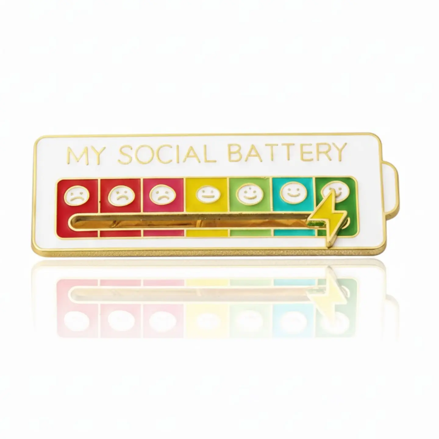 Prendedor Pin Social Battery (batería Social) - Blanco 1