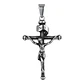 Collar Crucifico Cristiano Macizo Acero Plateado - Miniatura 4