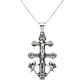 Cruz De Caravaca Collar Colgante Acero Macizo Plateado - Miniatura 1