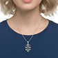 Cruz De Caravaca Collar Colgante Acero Macizo Plateado - Miniatura 2