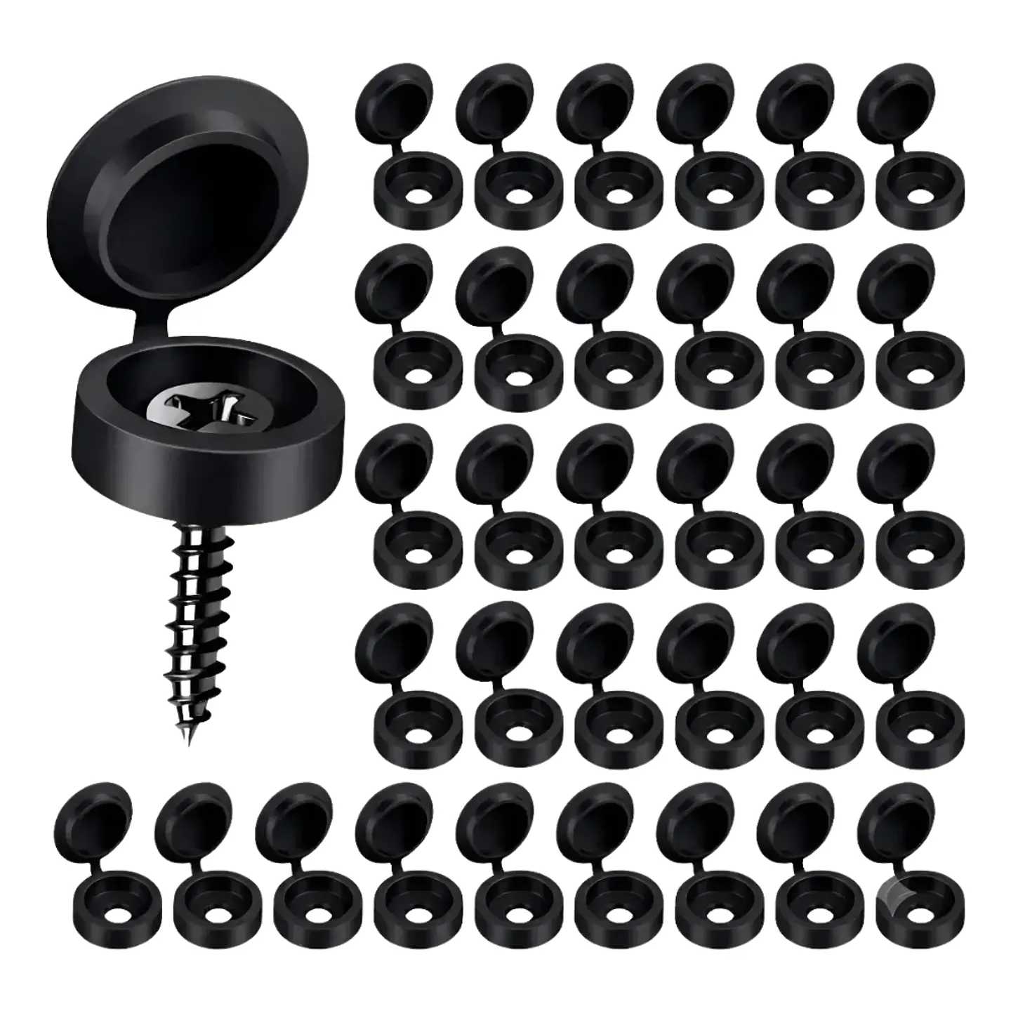 Negro - Embellecedor Decorativo Tapa Tornillos Clavos 1